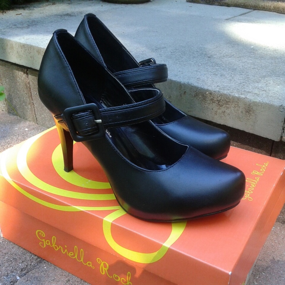 Gabriella Rocha Athens Black Patent Leather Heels